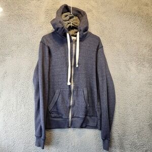 Knickerbocker Hoodie‎ Mens Large Full Zip Blue Sweatshirt Pockets Casual Comfy